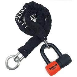 Kraser KR50 120L Motorcycle Chain Lock Anti-Theft Scooter Chain and Lock SRA Homologated Mini U Solid Ø18 Set Loop System 120 cm Ø10 Hexagonal Multifunction