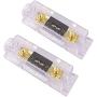 DWARFOO 2 Pack ANL Fuse Holder Clear Shell 100A ANL Gold Plated Fuses for 0/2/4/8 Gauge Car Audio Amplifier(100A, white)