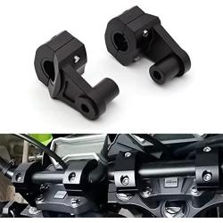 Kucehiup CNC Motorcycle Handlebar Risers 7/8 inch 22mm or 1 1/8 inch 28mm Universal Handle Bars Mount Clamp(Pure Black)