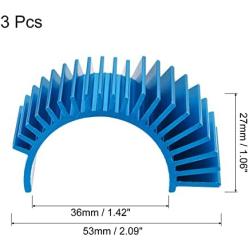 MECCANIXITY Motor Heat Sink Cooling Fins Aluminum 36mm Dia Sky Blue for Motor 3pcs