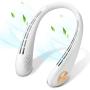 Portable Bladeless Hanging Neck Fan Hands Free Sports Fans, USB Rechargeable Personal Wearable Brushless Motor Leafless Fan with 3 Wind Speeds Mini Necklace Fan for Office Outdoor Travel (White)