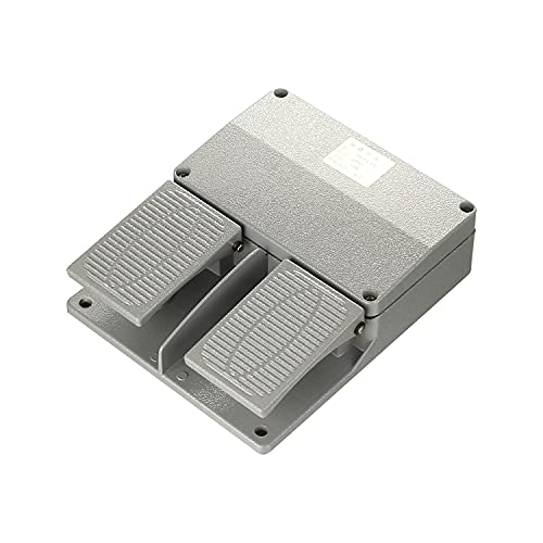 Fielect Foot Pedal Switch Aluminum Momentary Control Nonslip Foot Pedal Switch Self Reset Foot Pedal Controller NO NC 250V 10A YDT1-15 1Pcs