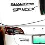 Compatible with Tesla SpaceX Sticker 3D Car Rear Trunk Emblem Sticker for Tesla Accessories (SpaceX Red)