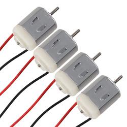 Alinan 4pcs 1V-6V Type 130 Miniature DC Motors with 15cm Wire XH2.54 Female Dupont Cable for Hobby Projects DIY