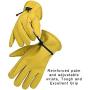 leather work gloves, with adjustable wrist, for yard work, gardening, farm, warehouse, construction, motorcycle, men & women