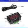 DC 12V Electronic Temperature Controller Programmable -50 to 110 Degree Celsius Heating/ Cooling Thermostat Control Switch Module NTC Waterproof Sensor Probe Dual Color LED Display Monitor (2 Pieces)