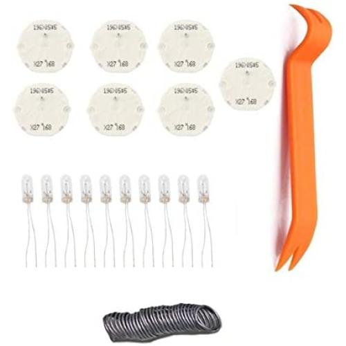 Dr.Roc GM Instrument Cluster Gauge Stepper Motor Repair Kit X27 168 (7 Motors,10 Backlight Bulbs,1 Remove Tool,Flux Rosin Core Solder)