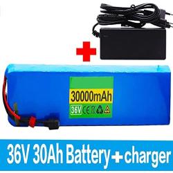 Jieoto 36 V 30 Ah E-Bike Lithium-Ion Battery 500 W Motor Battery for Power Tools Electric Scooter Electric Wheelchairs with BMS Protection Board + Charger + XT60 Plug