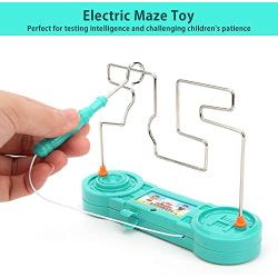Buzz The Wire Game Classic Collision Electric Shock Maze Game Intellectual Development Toys Electric Bump Maze Game Concentration Exercises for Kids Teens Adults (Mint Green)