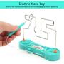 Buzz The Wire Game Classic Collision Electric Shock Maze Game Intellectual Development Toys Electric Bump Maze Game Concentration Exercises for Kids Teens Adults (Mint Green)