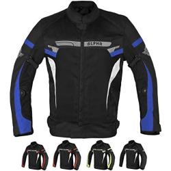 ALPHA CYCLE GEAR BREATHABLE BIKERS RIDING PROTECTION MOTORCYCLE JACKET MESH CE ARMORED (BLUE MOON, SMALL)