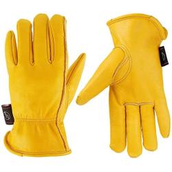 KIM YUAN Leather Work Gloves Perfect for Gardening/Cutting/Construction/Motorcycle, Men & Women 1 Pair