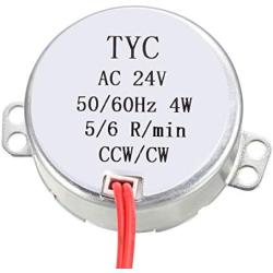 uxcell Synchronous Motor AC 24V 5-6RPM 50-60Hz CCW/CW 4W Reduction Gear Motor