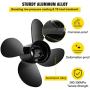 VEVOR Outboard Propeller, Replace for OEM 48-8M8026630, 4-Blade 10.3