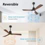 WERBUY Wood Ceiling Fans with Lights Remote Control, 52