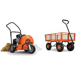 SuperHandy Leaf-Snow Blower Wheeled Walk Behind 7HP 212cc 4 Stroke OHV Motor & Wagon Utility Cart Hand Truck Manual [Bundle Deal]