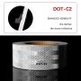 Reflective Tape White Silver 1InX50Ft DOT-C2 Outdoor Waterproof Conspicuity Safety Tape Trailer Self Adhesive Warning Caution Reflector Tapes for Cars Clothing Bikes Helmets Motorcycle