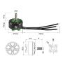 Arthur 2207.5 RC Brushless Motor 2750KV 2~4S Outrunner Drone Motor for FPV Quadcopter FPV Drone Fixed-Wing RC Airplane