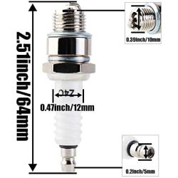 YOFMOO CDI Ignition Coil Spark Plug fits 49cc 50cc 60cc 66cc 70cc 80cc 2-stroke Engine Motorized Bicycle Bike