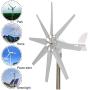 Wind Turbine Generator 8 Blades Wind Turbine Motor with Charge Controller Wind Turbine Generator Kit for Boat Marine Garden Monitoring or Street Lighting-with Controller 12v