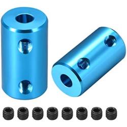 uxcell 5mm to 5mm Bore Rigid Coupling Set Screw L25XD14 Aluminum Alloy,Shaft Coupler Connector,Motor Accessories,Blue,2pcs