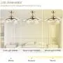 NOXARTE Chandelier Ceiling Fan Modern Dimmable Crystal Raindrop Ceiling Light Invisible Retractable Blades Fan for Bedroom Living Room Gold 36 Inch