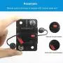 WOHHOM 60 Amp Circuit Breaker with Manual Reset 12V-36V DC Waterproof Surface Mount for Car Audio Rv Marine Boat Truck Trolling Motors, 30-300A Car Speaker Resettable Fuse