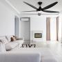 Indoor Ceiling Fan Light Fixtures - Black Remote LED 56 Ceiling Fans For Bedroom,Living Room,Dining Room Including Motor,5-Blades,Remote Switch