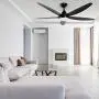 Indoor Ceiling Fan Light Fixtures - Black Remote LED 56 Ceiling Fans For Bedroom,Living Room,Dining Room Including Motor,5-Blades,Remote Switch