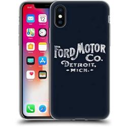 Head Case Designs Officially Licensed Ford Motor Company Detroit Logos Soft Gel Case Compatible with Apple iPhone X/iPhone Xs
