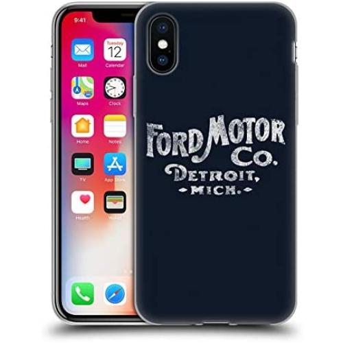 Head Case Designs Officially Licensed Ford Motor Company Detroit Logos Soft Gel Case Compatible with Apple iPhone X/iPhone Xs