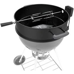 Universal BBQ Grill Rotisserie Kit for 22.5 Inch Kettle Grill and Charcoal/Gas Grills: Kettle Rotisserie Ring, Extendable Spit Rod (27