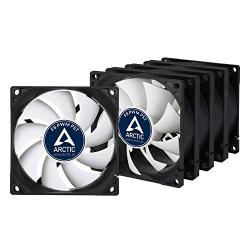 ARCTIC F8 PWM PST (5 Pack) - 80 mm PWM PST Case Fan with PWM Sharing Technology (PST), Very Quiet Motor, Computer, Fan Speed: 300-2000 RPM - Black/White