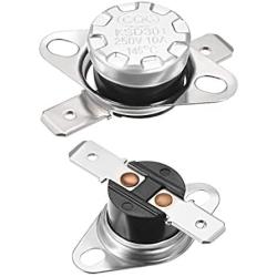 uxcell KSD301 Thermostat 145°C/293°F 10A Normal Closed N.C Adjust Snap Disc Temperature Switch for Microwave,Oven,Coffee Maker 2pcs