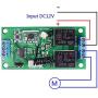 Motor Wireless Remote Switch 12V Universal 2 Channel RF Remote Control, 433Mhz Remote Receiver Switch 9V - 12V DC Motor Controller 2 Transmitter with 1 Receiver