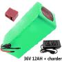 Jieoto E-Bike Battery 36V 12AH E-Bike Lithium Battery Pack Electric Bicycle Battery with Charger and BMS, for Electric Bicycle Moped 200W~800W Motor