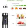 Immersion Hand Blender Multi-Purpose 220V 4 IN 1 Blender Heavy Duty Copper Motor Stainless Steel Finish Includes Whisk Attachment, Chopper and Smoothies Cup (UK Plug)