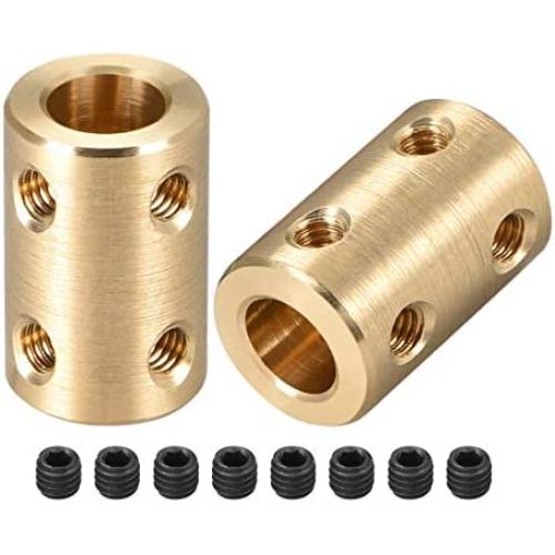 uxcell 8mm to 8mm Bore Rigid Coupling Set Screw L22XD14 Copper,Shaft Coupler Connector,Motor Accessories,2pcs