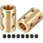 uxcell 8mm to 8mm Bore Rigid Coupling Set Screw L22XD14 Copper,Shaft Coupler Connector,Motor Accessories,2pcs