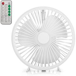 Mywill 8-Inch Portable Fan with Remote Control Timer Power Bank and Night Light, 30 Working Hours USB Rechargeable Fan, 12 Speeds with Multi Natural Wind, for Home Baby Office Outdoor Camp Golf Yoga Travel Use, Power Failure Emergency Use (White)