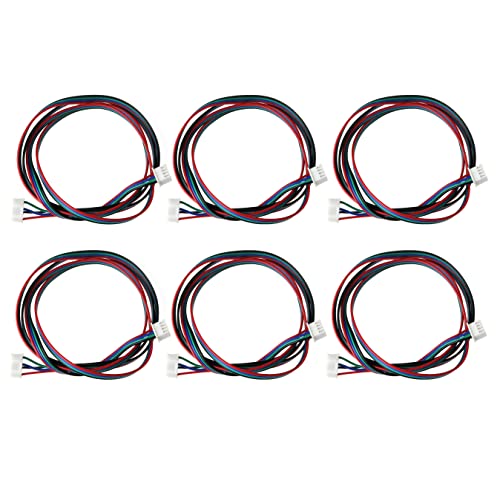RLECS 6PCS 1M 39.4 Inch Stepper Motor Cables Lead Wire HX2.54 4 Pin to 6 Pin 3D Printer Parts