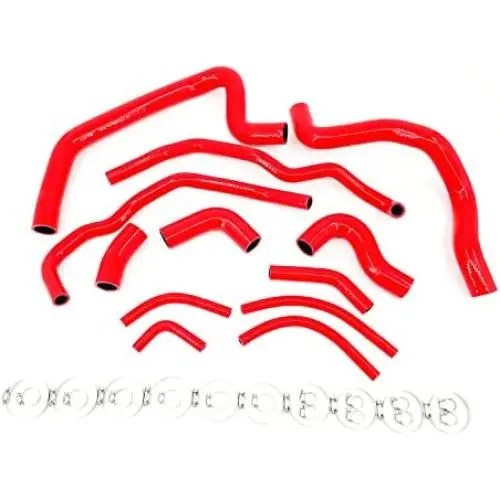 Fit Toyota MR2 MK1 AW11 Chassis 84-89 4A-GE Engines Manual Transmissions Silicone Radiator Coolant Hose Kit (Red)