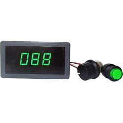uniquegoods 6V 12V 24V Digital Display LED DC Motor Speed Controller PWM Stepless Speed Control Switch HHO Driver - Black CCM5D Green