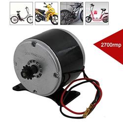 CDZHLTG 24V DC 350W Permanent Magnet Electric Motor Generator Brushed 2700RPM DIY for Wind Turbine PMA Electric Scooter E Bike Drive Speed Control, Black