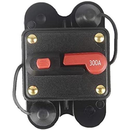 WOHHOM 300Amp Circuit Breaker Manual Reset Fuse holder, 30A-300A 12V-24V DC Protection Reset Fuse for Trolling Motor Auto Car Marine Boat Stereo Audio Inline Fuse Inverter (300A)