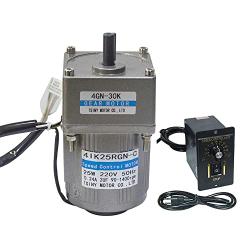Bemonoc 110V 50/60HZ 25Watts AC Gear Reducer Motor 108 RPM Shaft Diameter 10mm & AC Speed Controller Kits Variable CW CCW for Chemical Good Medical Industry
