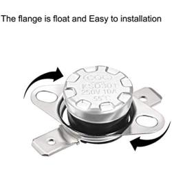 uxcell KSD301 Thermostat 55°C/131°F 10A Normally Open N.O Adjust Snap Disc Temperature Switch for Microwave,Oven,Coffee Maker 5pcs