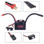 Surpass Hobby KK 3660 3500KV Waterproof Brushless Motor Shaft 3.175mm with Brushless 80A ESC and Program Card + Heatsink Combo for 1/10 RC Car