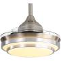 warmiplanet Retractable Ceiling Fan with Lights Remote Control, Bladeless Ceiling fan , 36 Inch and Brushed Nickel Motor
