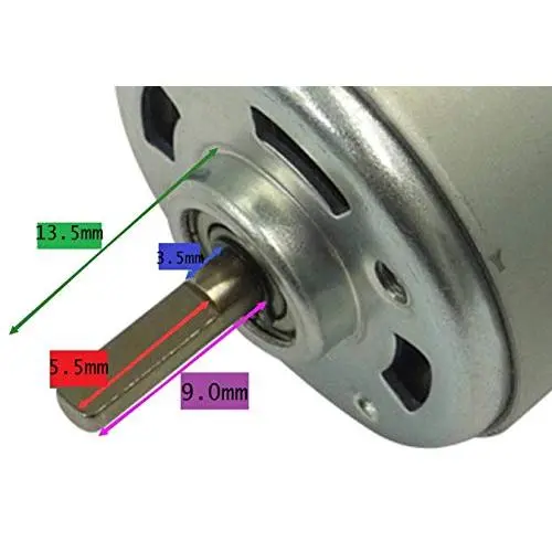18v DC Motor Drill RS-550 D-Shaft 1/8in / 3.175mm Shaft - Fan Cooled High Torque 20K RPM Power Tool Replacement Upgrade 18 Volt (12v - 24v DC) DIY Electric Projects Robots Remote Controlled Car